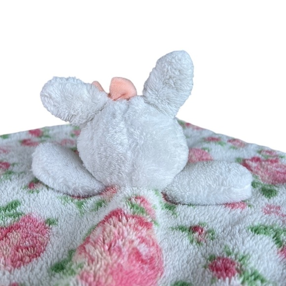 Betsey Johnson Baby Pink Rose Floral Plush Bunny Lovey Security Blanket Cottage - Picture 4 of 10